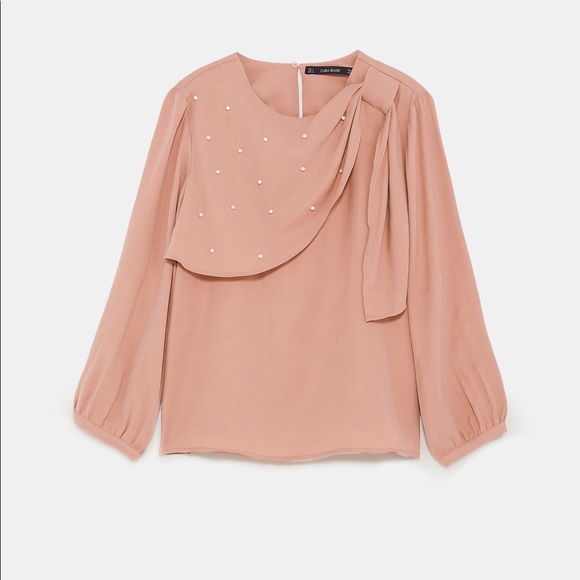 ZARA Top with Pearls - Picture 1 of 3